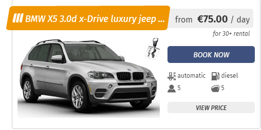 BMW X5 3.0d x-Drive luxury car rental in Sofia